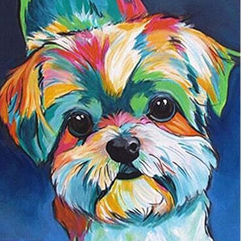 DIY 5D Diamond Paint Kits for Adults and Kids, Full Drill Arts and Crafts Diamond Pictures Embroidery Kit, Dog Crystal Diamond Rhinestone Bead Cross Stitch Art Kits for Home Wall Decor-30x30cm Cover