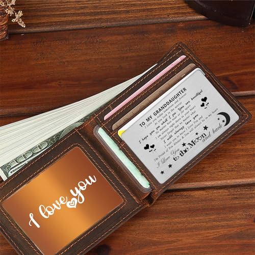 Granddaughter Gifts from Grandma - I Love You To The Moon And Back - Proud Granddaughter Wallet Card from Grandparents, I Love My Granddaughter Gifts3