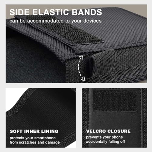 Belt Phone Holder for iPhone 17 17 Pro 16 Pro 16e 15 15Pro 14 13 12 11 Xs 10 X XR,Premium Nylon Phones Pouch with Belt Clip Cell Phone Holder - image 6