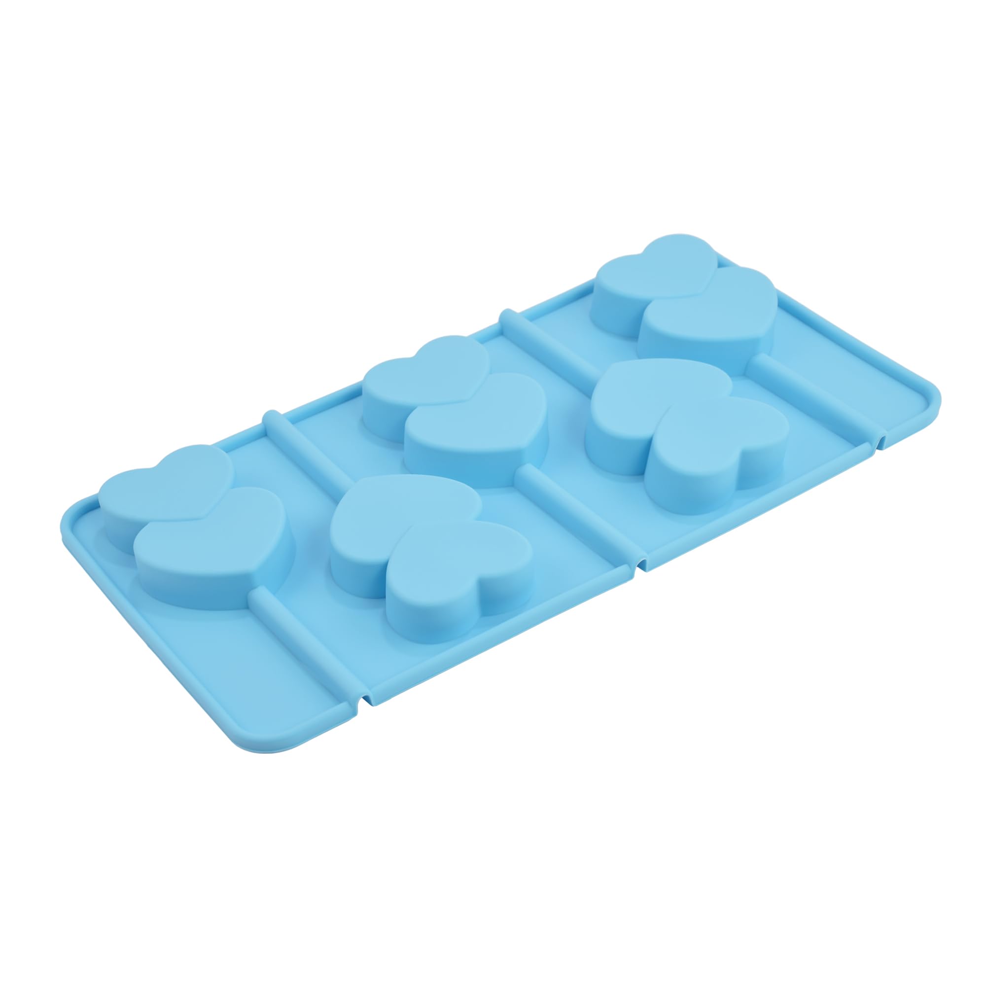 R & M International 9002 Herz Silikonform für Süßigkeiten und Cake Pops, 9 x 0,5 x 4,5, Blau
