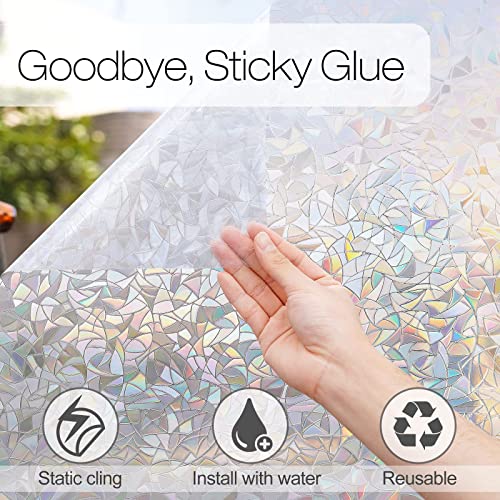 Rabbitgoo A018-45-02 Window Privacy Film, Rainbow Window Clings thumb #3