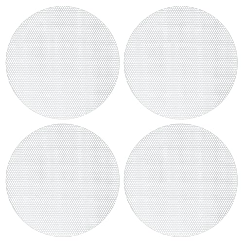 ACROPIX ユニバーサル4.5"スピーカーグリルメッシュ オーディオサブウーファー用 120x6.5mm フレームなし ホワイト - 4個セット