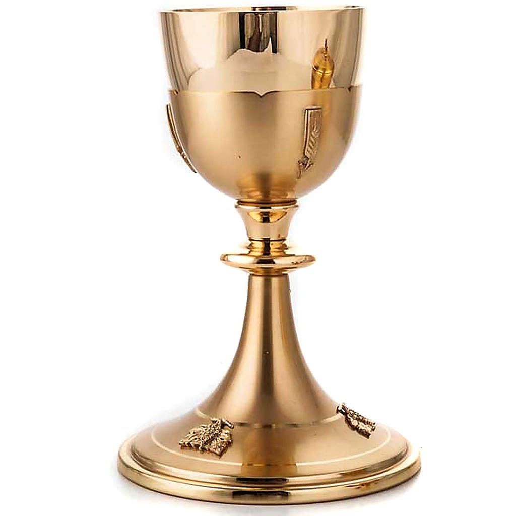 Holyart Chalice and Ciborium Gold Plated, ChaliceChalice Capacity: 300 ml|Chalice Height: 20 cm|Ciborium Diameter: 14 cm|Ciborium Height: 14 cm