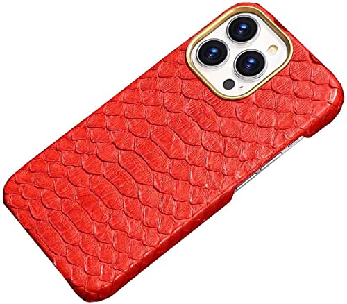 Coque cuir python iPhone 11 Pro Max respirante et antichoc rouge