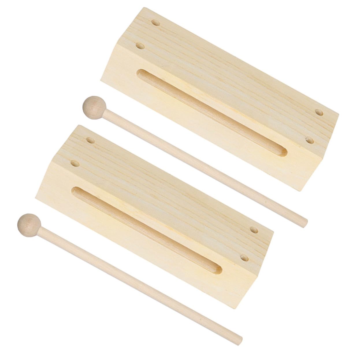 2 set Blocchi di Legno Orff Strumento Percussione con Bacchette in Legno per Ritmo Naturale Strumenti Musicali Mano per Adulti per Lezioni di Ritmo e Performance Musicali