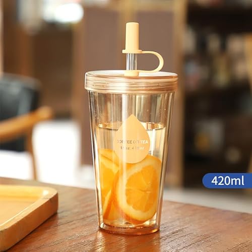 Sefoemut�^���u���[ 2�w�\�� �J�o�[�t�� �R��Ȃ� ������� �R�[�q�[ �W���[�X ���� �R�b�v ��e�� �v���X�`�b�N�J�b�v �^���u���[ �ė��p�\ �R��h�~ �g�їp�V���v�� ���킢�� 2���� (520ml,�J�[�L) [���s�A���i]