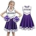 COTRIO Cheerleader Outfit for Girls Cheer Outfits Halloween Cheerleader Costume with Pom Poms Cheer Practice Clothes Kids Cheerleading Uniform Size 8 (7-8 Years, Purple)