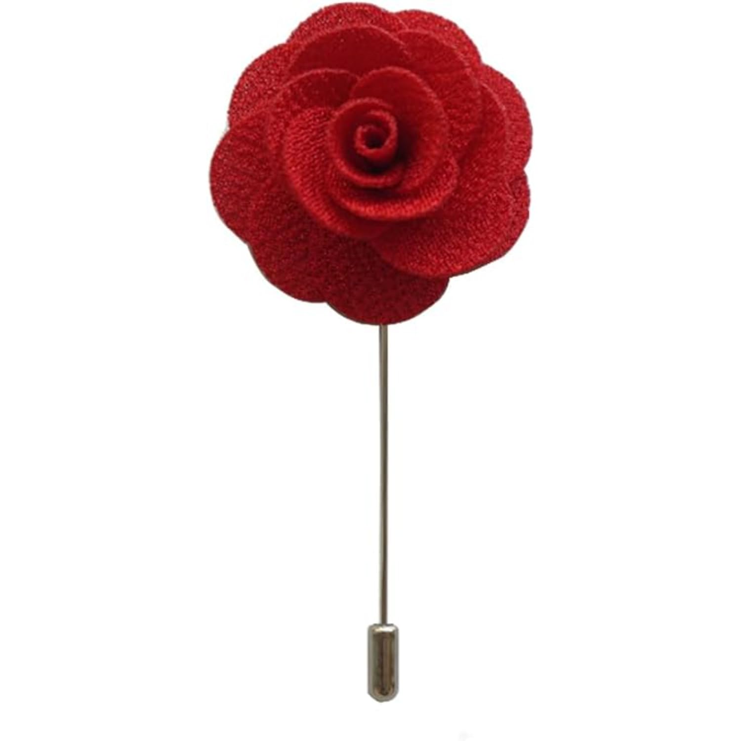 voici France Men's Camellia Flower Lapel Pin Handmade Boutonniere Stick Brooch for Suits tuxedo Red color Free size-picture-24