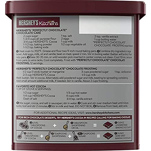 Hershey's Cocoa, Natural Unsweetened, 8 oz Container (Pack of 4)