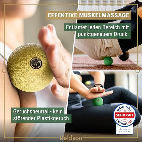 HELDSON® Premium Faszienball klein 2er Set [6cm & 8cm] - Faszien Ball hart - Faszienball für Füße - Massage Ball um Verspannungen in Nacken, Schulter zu lösen - Faszienkugel - Massageball Rücken 5