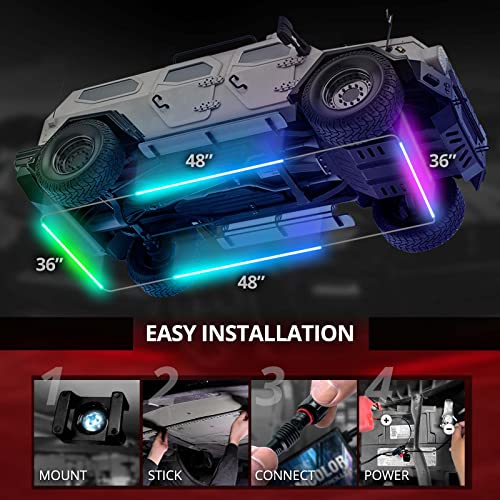 Opt7 AURA-UNDERGLOW-ARGB-FLEXIBLE-KIT Aura Dreamcolor Underglow Chasing Light Kit W/Wireless Remote, 4 Pc Flexible Underbody Rgb-Ic Led Light Strips thumb #3