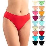 Alyce Intimates Women's 100% Cotton Bikini, 18 Pack, Assorted Colors