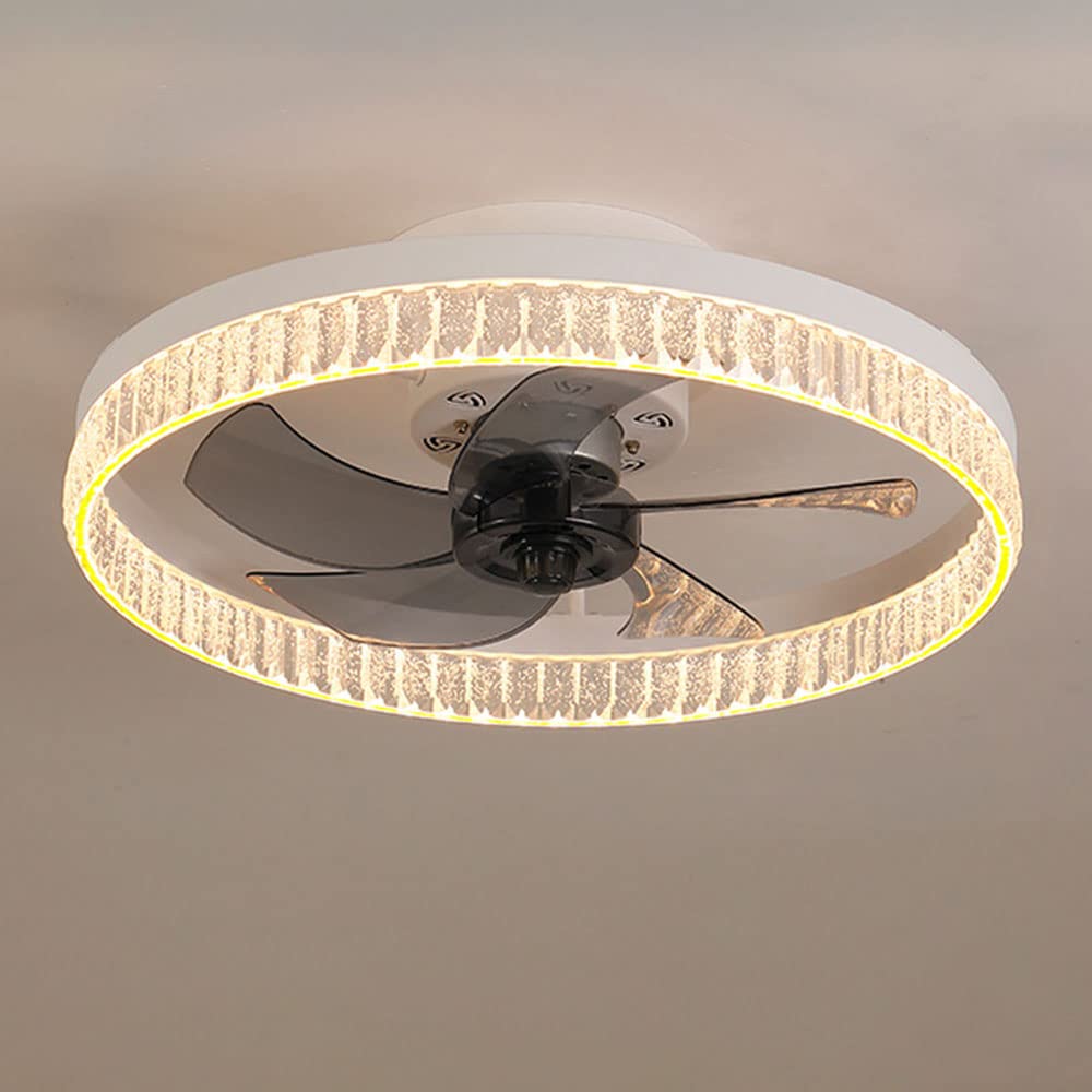 HXYSXHJUO 30W LED Ceiling Lights Fan Lighting Indoor 6 Speed With Modern Mute Light Three-color Dimmable For Bedroom Living Room