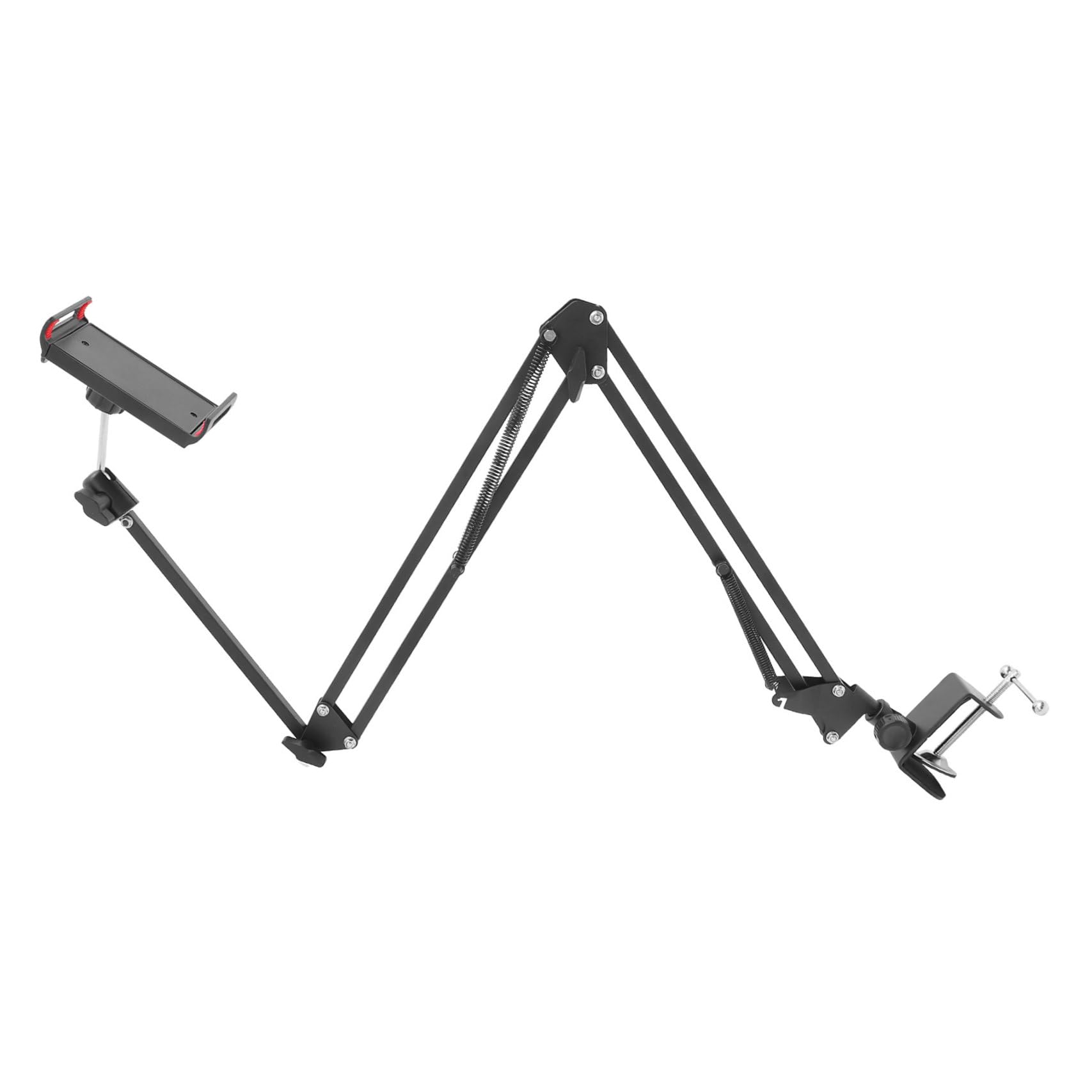 SOLUSTRE Metall schwenkarm Tablet Ständer Gelenke Drehbar Desktop Handyhalterung Klappbar Schwarz Universeller Halter für Smartphone und Tablet Stabiler Telefon Pad Halter für Schreibtisch