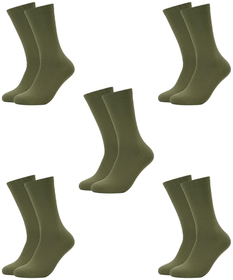 (5 Pairs Men Cotton Calf Length Crew Length Long Socks-image-45