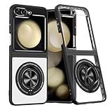 THMEIRA Magnetic Case for Samsung Galaxy Z Flip 5 Phone Case Matte Black | Compatible with MagSafe, Military Grade, Shockproof, Slim fit, with Magnetic Ring Kickstand