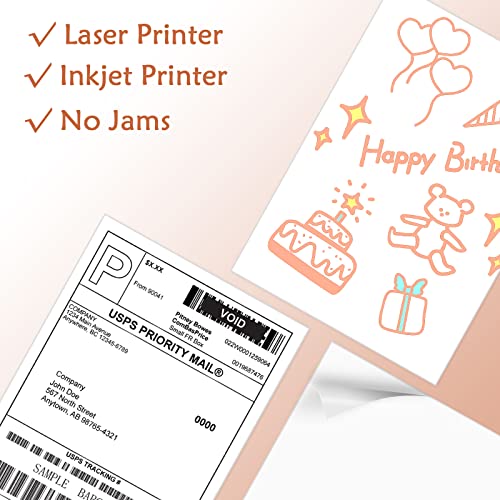 9527 Product 100 Sheets Sticker Labels 8-1/2" X 11" Shipping Address Labels For Laser/Ink Jet Printer,100 Labels. #TOP2