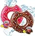 Produktbild 2X XXL Aufblasbarer Ø 120 cm Donut braun & pink Schwimmring mit 1x aufblasbaren Getränkehalter für Cocktails, Getränke UVM.