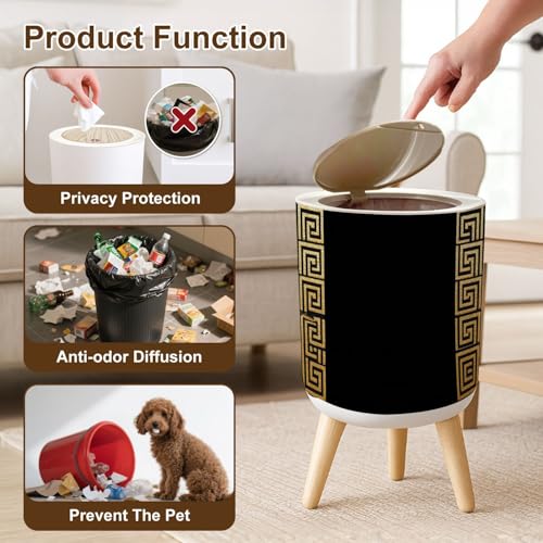 Caneca de basura pequeña con tapa y patas 7L miniatura 6