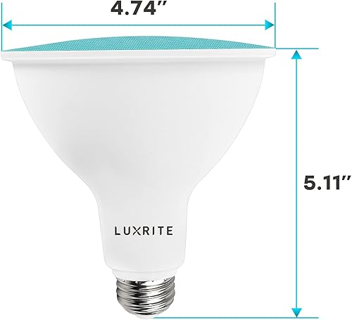 Miniatura 4 de LUXRITE Bombilla LED PAR38 azul de inundación, 8 W (equivalente a 45 W), bombilla LED azul de inundación, clasificación húmeda, certificación UL,