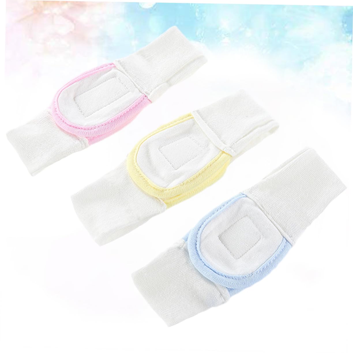 Cinghie Regolabili Per Pannolini Cotone Fissaggio Sicuro Riutilizzabile 3 Pezzi Blu Giallo Rosa