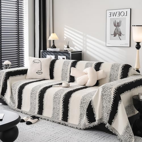 DeepDream Sofa Überzug 1/2/3/4 Sitzer, Chenille Sofaüberwurf Waschbar L Form Sektionssofa, Couch Überzug Sofa Überwurfdecke Futonbezug für Haustiere Kinder, 180 x 300cm, A Khaki