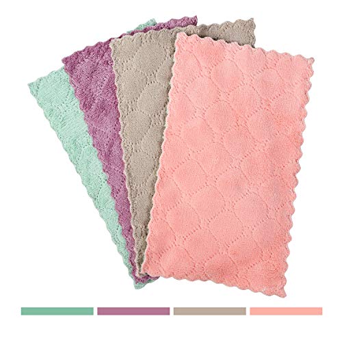Microfiber Cleaning Cloth - Kitchen Towels - Double-Sided Microfiber Towel Lint Free Highly