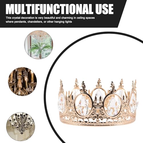 Suspension couronne or d'exception en verre ciselé pour un intérieur luxueux - 5