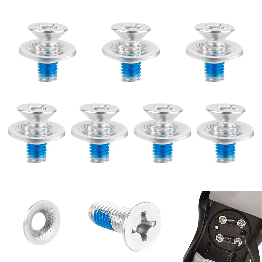 Tornillos de fijación Snowboard Acero Inoxidable M6 x 17 mm Cabeza avellanada con Arandelas Juego 16