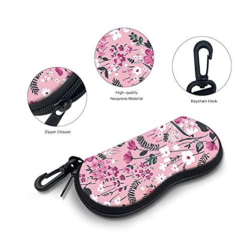 Image of Sunglasses Soft Case with Carabiner Ultra Light Neoprene Zipper Glasses Case