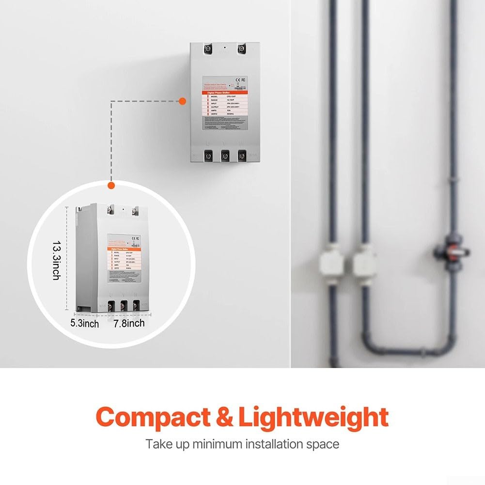 Inverter di fase digitale 15 per HP, 220 V monofase a trifase 220-240 V, convertitore di frequenza 53 A per motori, convertitore compatto 50/60 Hz, facile installazione per officina e commercio