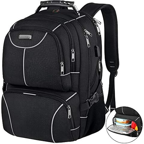 VECKUSON Lunch Bag Backpack, Insulated Cooler Lunch Box Backpack, Extra Large Travel Laptop Backpack TSA Friendly RFID Computer College bag with USB Port for Women Men Fits 17.3 Inch Laptop Cover