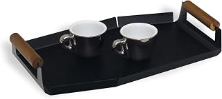 Cratera Serving Tray for Coffee and Tea 15.7 x 9.0 Inches – Steel Style, Artistic Design – Serves Drinks and Snacks, Aesthetics for Home, Bistro Collection – Geguton