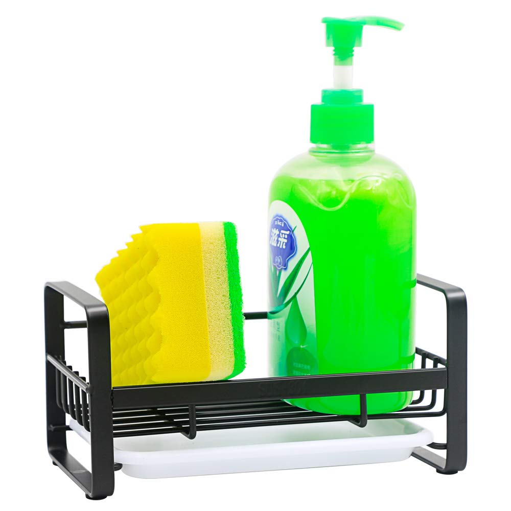 Sponge Holder with Drain Pan - Kitchen Sink Organizer - Sink Caddy Holder - Sink Tray - Soap