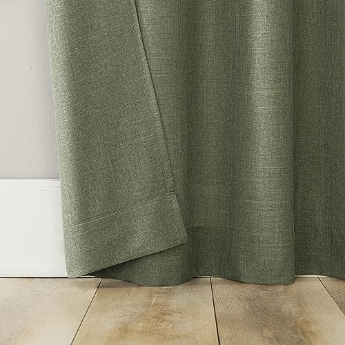 Rideaux Semi-Transparents Vert Mousse No. 918 Voilage Pattes