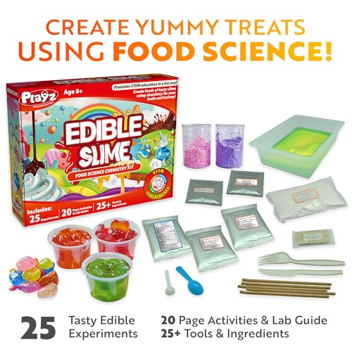 Image of Playz Edible Slime Candy Making Kit for Kids Age 8-12 Years Old w / 25+ Fun