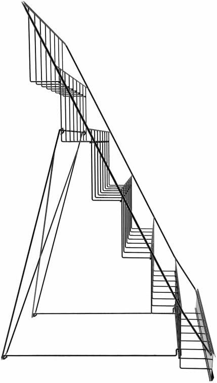 FixtureDisplays® 6-Tiered 18" Wire Display Rack for Tabletops, 2.5" Open Shelves, with Header - Black119352 119352