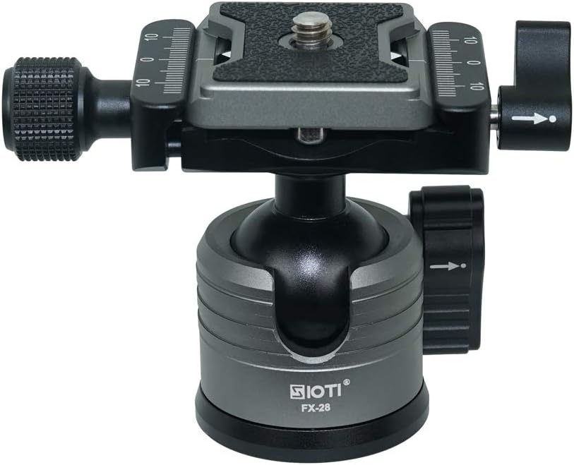 SIOTI Ball Head Camera Mount, Ball Head Tripod Mount, Camera Tripod Mount for DSLR Camera, Mirrorless Camera, Camcorder, Telescope, Action Camera, Slider, Tripod (28mm Ball Head)