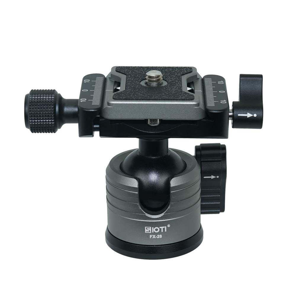 SIOTI Ball Head Camera Mount, Ball Head Tripod Mount, Camera Tripod Mount for DSLR Camera, Mirrorless Camera, Camcorder, Telescope, Action Camera, Slider, Tripod (28mm Ball Head)