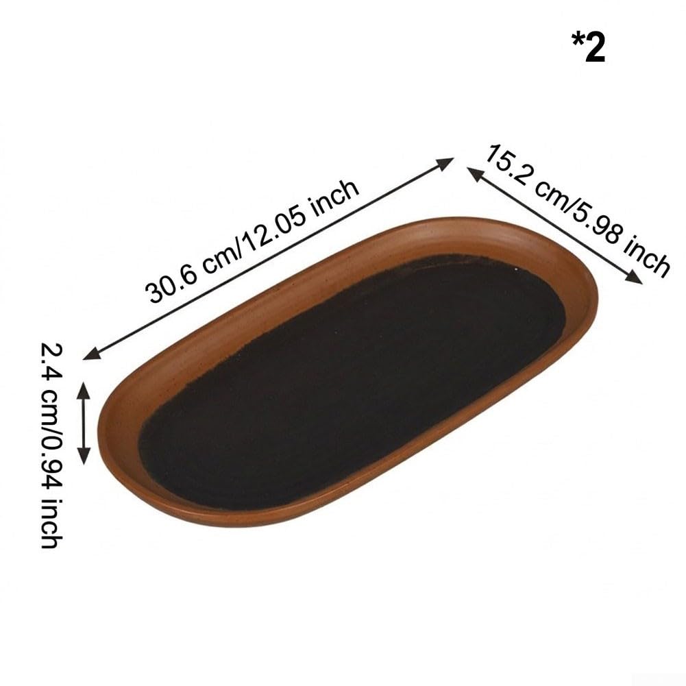 Bandeja ovalada de melamina, 30 cm, apta para lavavajillas (blanco)