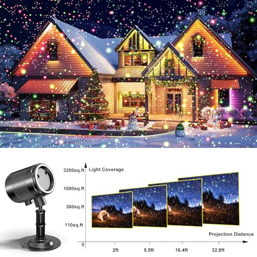 Image of Christmas Laser Projector Light Outdoor: Green Red 2 Color Firefly Laser Lights, IP65 Waterproof Star Projector Lights Show Decor for Garden Yard Holiday Party, Christmas Halloween New Year Gift