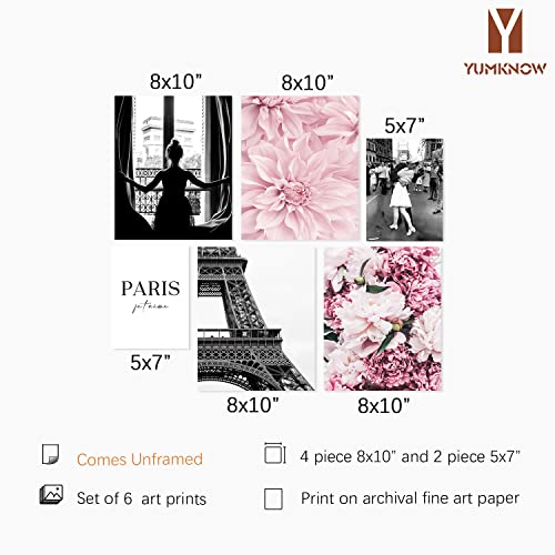 Pink Paris Coco Wall Decor - Postive Quotes Gifts, Bedroom Bath - Feminist Inspirational Quotes for Women Girl Bedroom Wall Art - Rose Peony Glam Posters for Room Aesthetic - Fashion Designer Pictures - Image 3