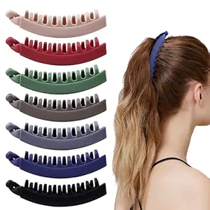 7 Pcs Large Banana Clip 5.1" Big Banana Hair Clip for Thick Hair, No-Slip Ponytail Matte Holder Hair Claw for Women