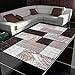Produktbild HomebyHome Moderner Design Patchwork Teppich Kurzflor Wohnzimmer versc. Farben Größen, Farbe:Braun, Grösse:80x150 cm