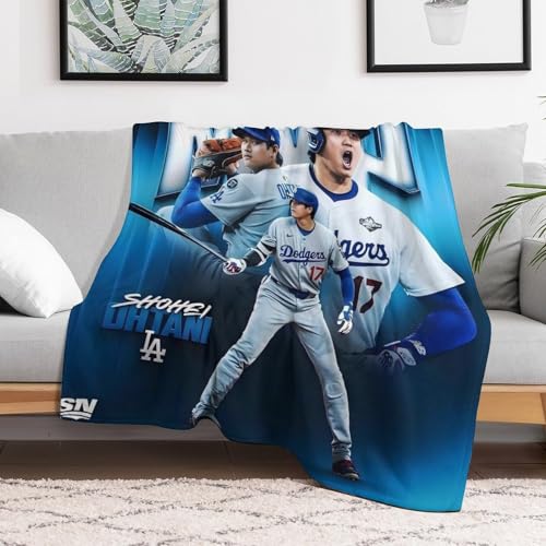 大谷翔平 毛布 ハーフサイズ 100×125cm フランネルブランケット 高精細プリント 軽量 抗菌防ダニ 静電気防止 洗濯可能 オールシーズン使用 柔らかい 子供 大人兼用