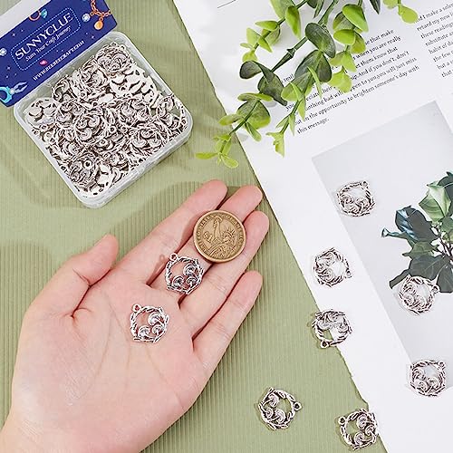 SUNNYCLUE 1 Box 50Pcs Mushroom Charms Bulk Mushrooms Charms Tibetan Style Antique Silver Charm Magic Plants Flat Round Mushroom Charm Leaf Charm for jewellery Making Charms Necklace Keychain Supplies - Image 3