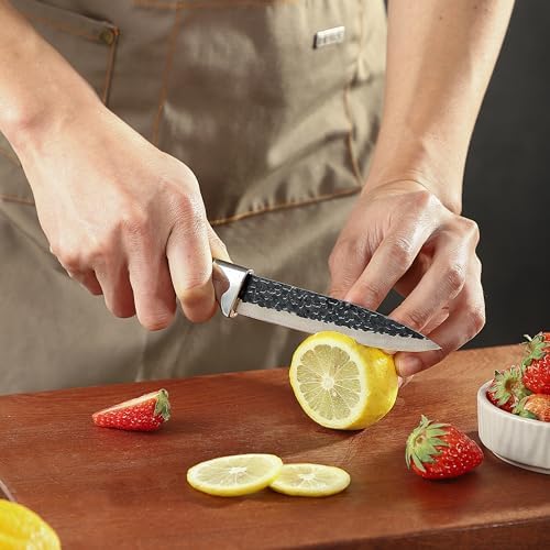 3PCS Chef Knife, Little Cook Chef Knife Set, Includes 7 inch Chef Knife, 7 inch Cleaver Knife and 4.5 inch Boning Knife, Premium Stainless Steel With Ergonomic Plastic Handle (Blackening technique) - 4