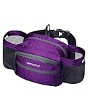 WATERFLY Fanny Pack con portaborraccia per escursionismo, marsupio per camminare corsa lombare Pack adatto per iPhone iPod Samsung, Viola-01