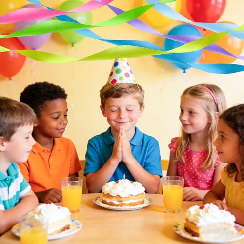 Image of Pastel Rainbow Crepe Paper Streamers, 12 Rolls, 984 ft | 12 pastel rainbow colors 82 ft per roll Crepe paper streamers For birthdays, showers, weddings, classrooms, and DIY decor