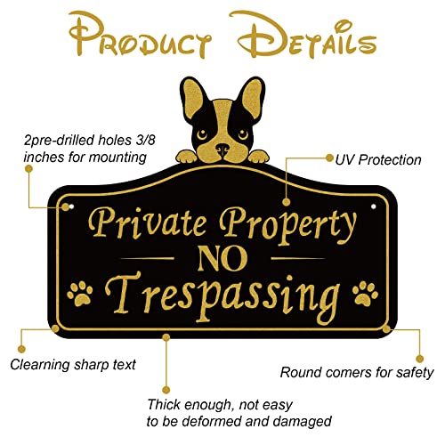 Private Property No Trespassing Sign 12 X 9 Inch No Trespassing Sign For House No Trespassing Outdoor Yard Signs For Door Yard Decoration Gifts For Dog Owner, Home House And Business #TOP2